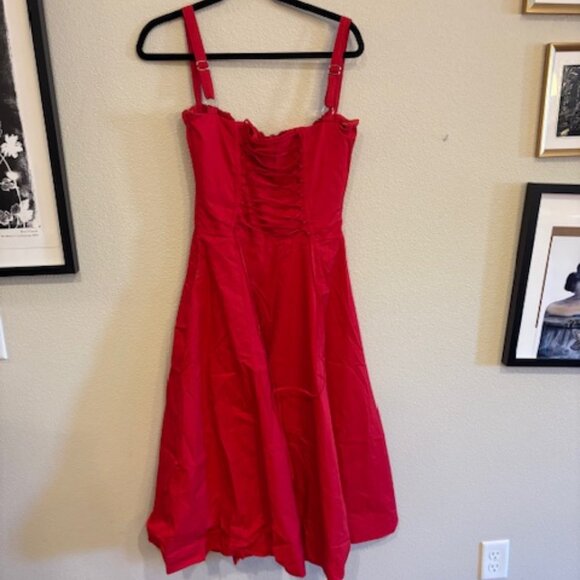 House of CB Red Carmen Dress - Sz M - Picture 4 of 5